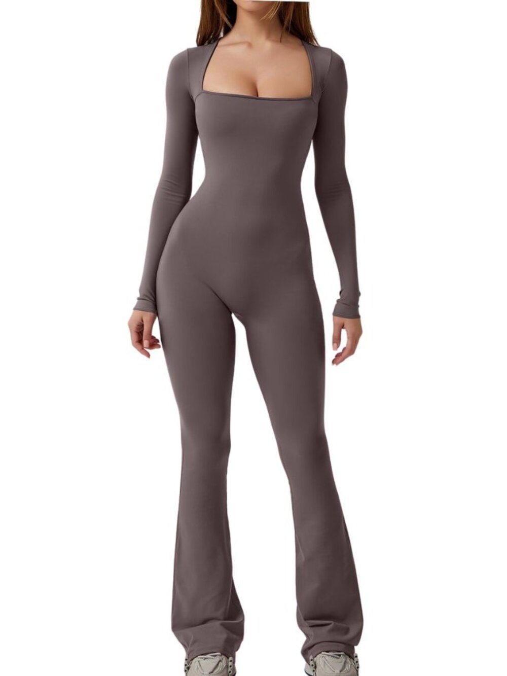 Jumpsuits for Women Square Neck Wide Leg Full Length Romper Playsuit